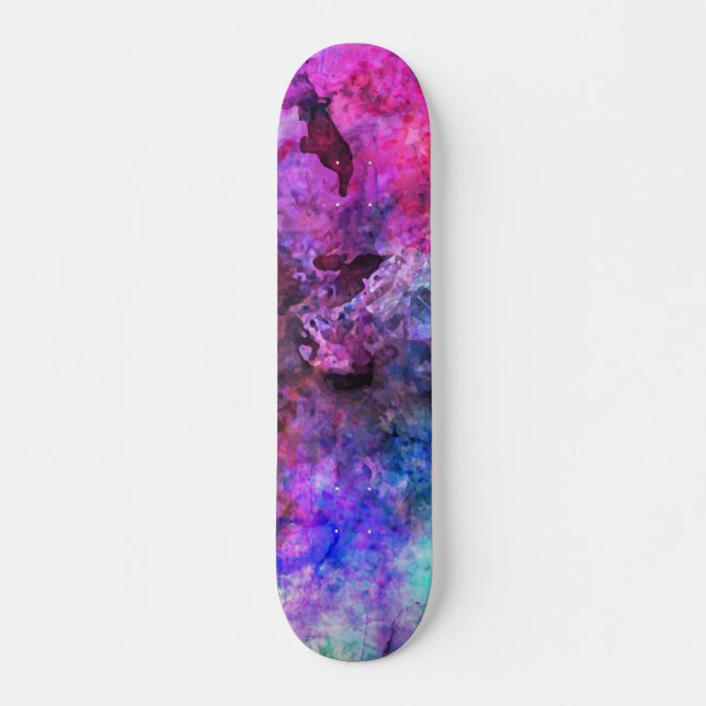 Fabulous Purple Watercolor Abstract Skateboard (Front)