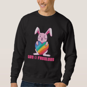 Fabulous Rainbow Rabbit Bunny Gay Lgbtq Lgbt Pride Sweatshirt
