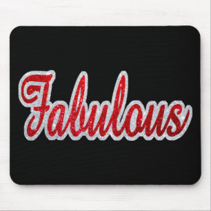Fabulous - Red & Silver Glitter Mouse Pad