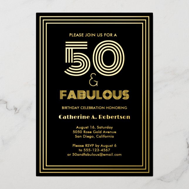 Fabulous Retro Art Deco 50th Birthday Luxury (Front)