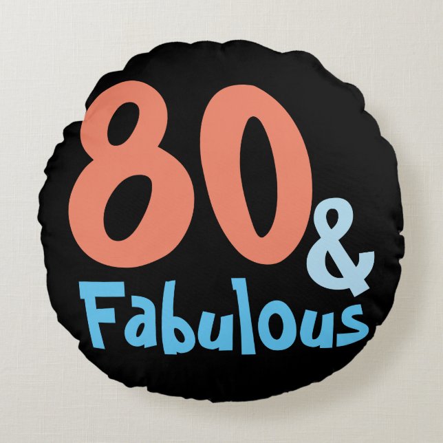 Fabulous Retro Birthday Round Pillow (Front)