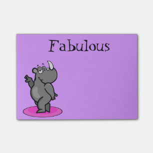 Fabulous Rhino Cartoon Post-it Notes