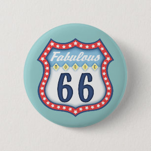 Fabulous Route 66 2 Inch Round Button