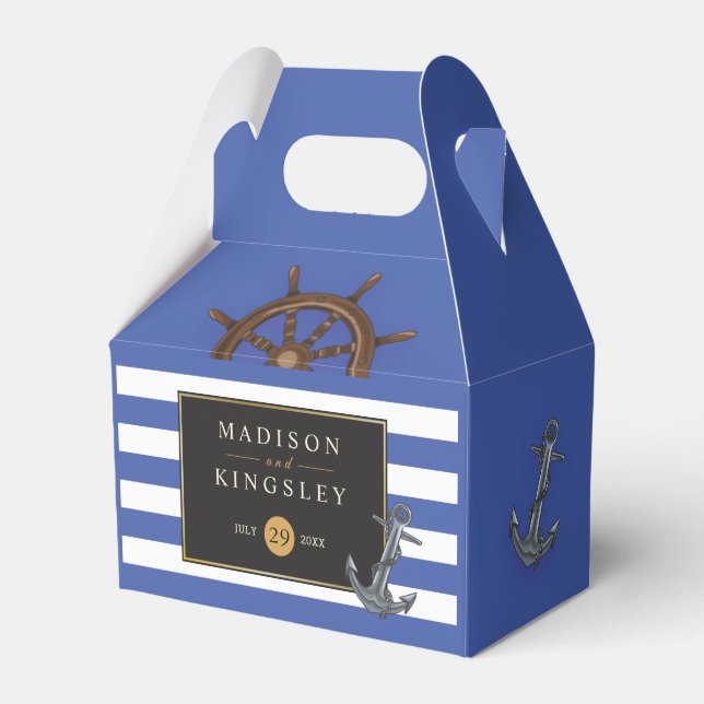 Fabulous Sailing Nautical Boat Anchor Wedding Favor Box (Front Side)