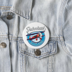 Fabulous Scotland retro style travel patch 3 Inch Round Button