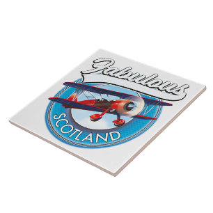 Fabulous Scotland retro style travel patch Tile
