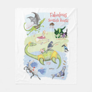 Fabulous Scottish Beasts couverture en polaire pou
