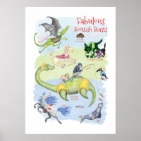 Fabulous Scottish Beasts kids' room poster