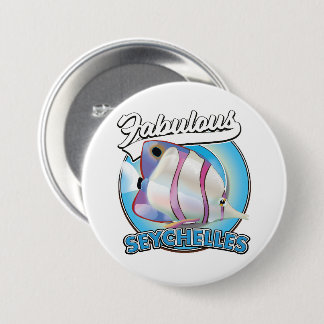 Fabulous Seychelles retro logo 3 Inch Round Button
