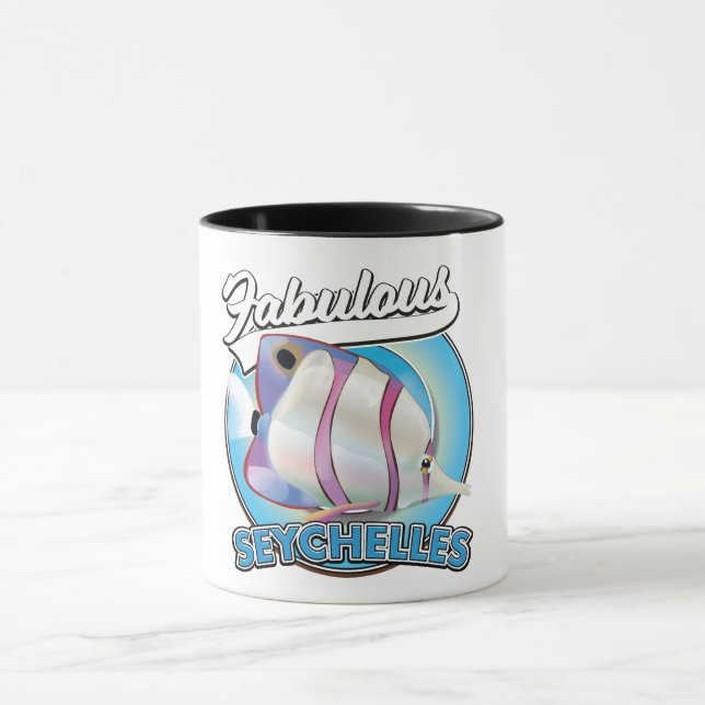Fabulous Seychelles retro logo Mug (Center)