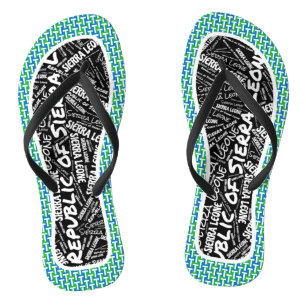 Fabulous Sierra Leone Flag Colours Patriotic Flip Flops