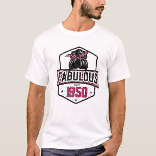 Fabulous Since 1950 72Th Birthday Leopard Messy Bu T-Shirt