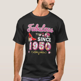 Fabulous Since 1950 Happy 71St Birthday Floral 71 T-Shirt