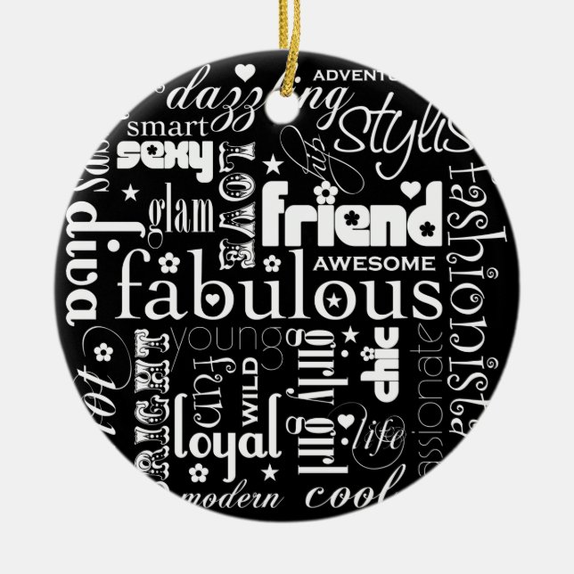 Fabulous Synonym BFF Ornament (Front)