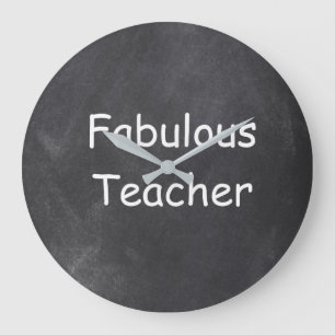 Fabulous Teacher Chalkboard Design Gift Idea Large Clock