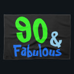 Fabulous Tropical Birthday Kitchen Towel<br><div class="desc">Have a Fabulous Birthday at any age. Customize with any number you need up to 99 in fun neon green and blue typography.</div>