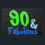 Fabulous Tropical Birthday Kitchen Towel<br><div class="desc">Have a Fabulous Birthday at any age. Customize with any number you need up to 99 in fun neon green and blue typography.</div>