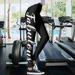 Fabulous Typography Leggings<br><div class="desc">Fabulous (or change text and colour) Easy to Design Your Own Personalized Custom Made leggings from Ricaso - add your own text - change the background colour and text colour and font by clicking on customize</div>