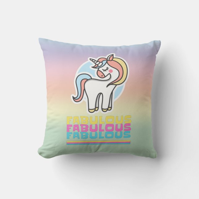 Fabulous Unicorn Throw Pillow (Front)