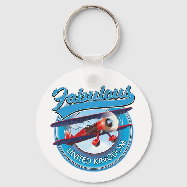 Fabulous United Kingdom travel patch. Car Magnet Keychain (Front)