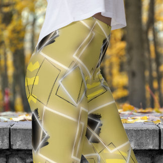 Fabulous Vegas Gold Framed in Gold Pattern Leggings