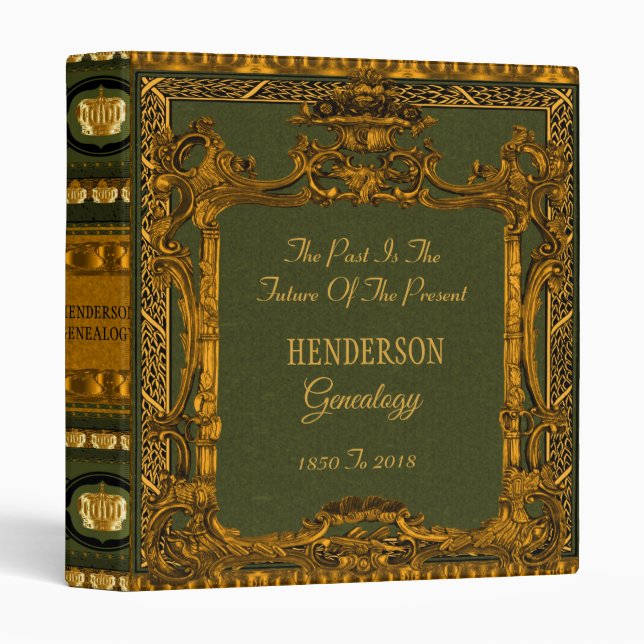 Fabulous Victorian Ornate Gold Genealogy Binder (Front/Spine)