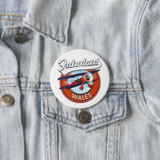 Fabulous Wales retro style travel patch 3 Inch Round Button