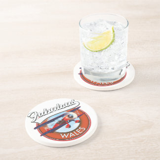 Fabulous Wales  retro style travel patch Coaster