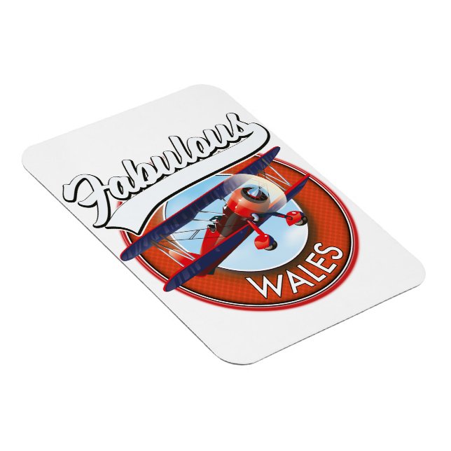Fabulous Wales  retro style travel patch Magnet (Right Side)