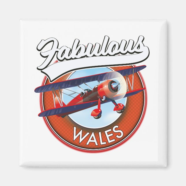 Fabulous Wales  retro style travel patch Magnet (Front)