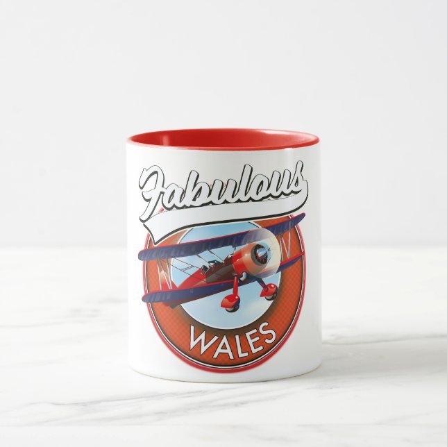 Fabulous Wales  retro style travel patch Mug (Center)