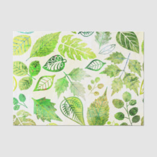 Fabulous Watercolor Leaves Print Tissue Paper