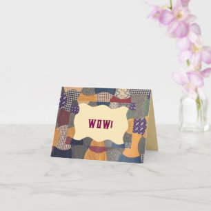 Fabulous Wow Birthday Quilt Vintage card