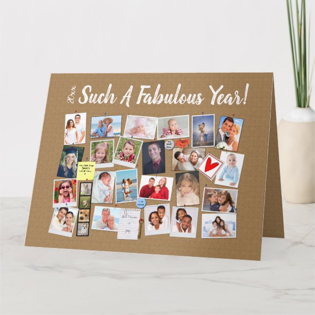 Fabulous Year Make Your Own Photo Cork Board Card (Front)