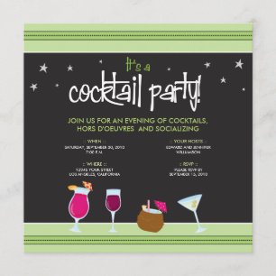 Fabulously Festive Cocktail Party (lime green) Invitation