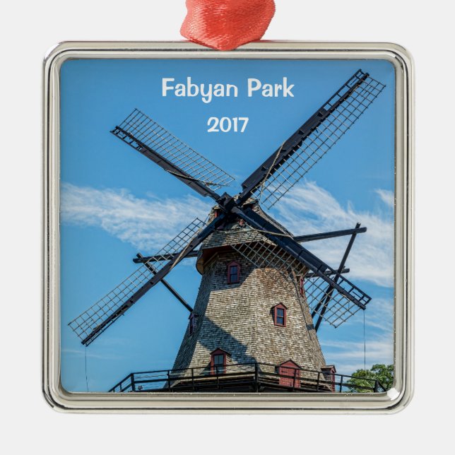 Fabyan Park Dutch Windmill Metal Ornament (Front)