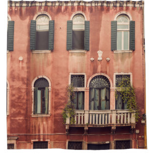 Facade of a typical old house in Venice, Italy,