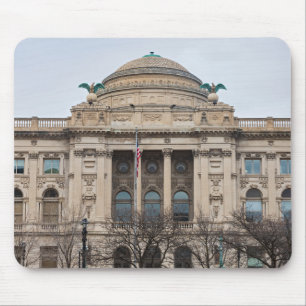 facade of landmark milwaukee public library mouse pad