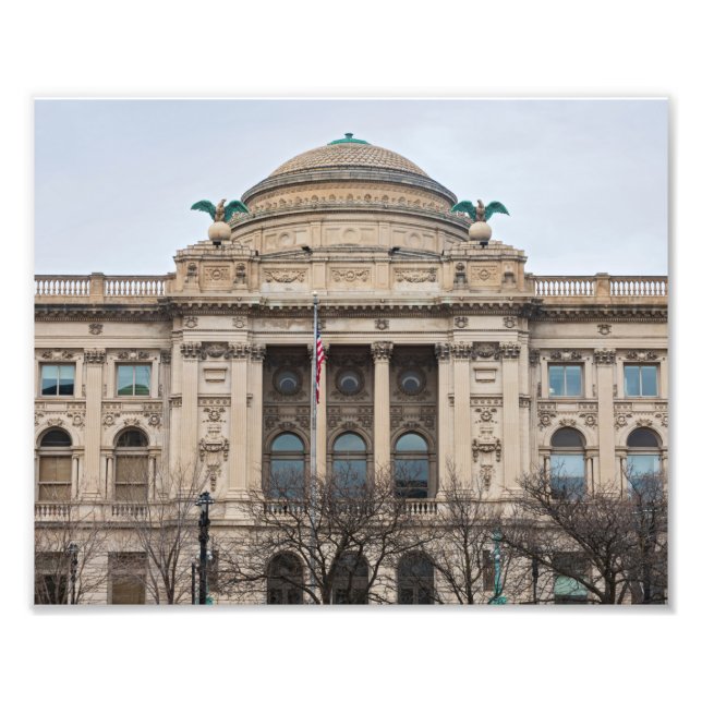 facade of landmark milwaukee public library  photo print (Front)