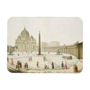 Facade of St. Peter's in Rome with the Piazza in f Magnet