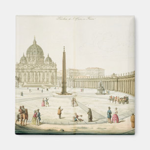 Facade of St. Peter's in Rome with the Piazza in f Magnet