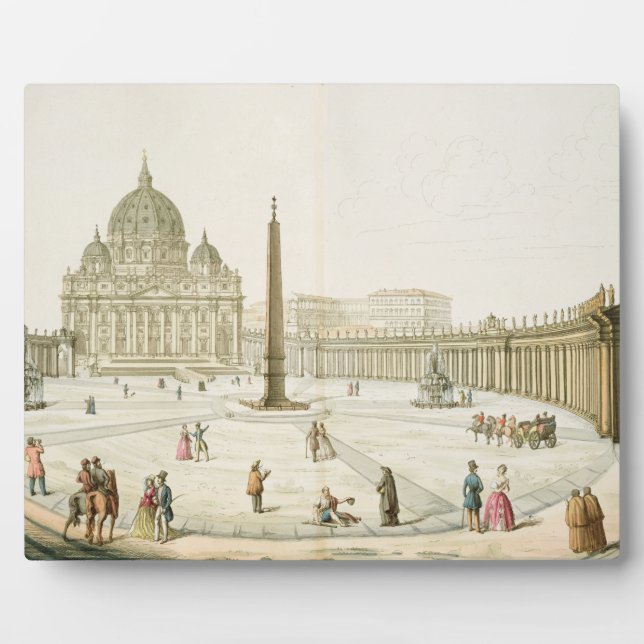 Facade of St. Peter's in Rome with the Piazza in f Plaque (Front)