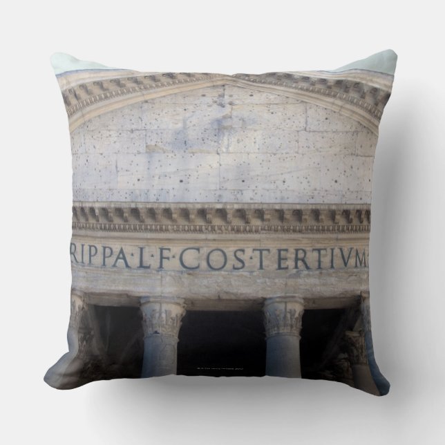Facade of the Pantheon in Rome, Italy Throw Pillow (Front)
