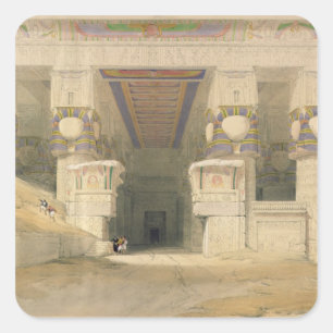 Facade of the Temple of Hathor Square Sticker