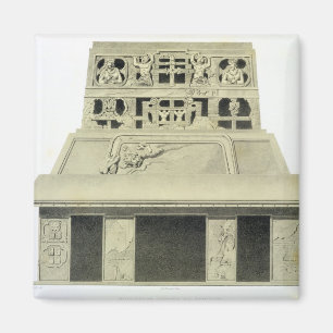 Facade of the Temple of the Sun, Palenque, plate 2 Magnet