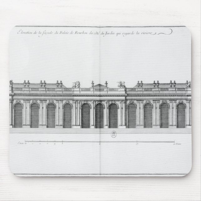 Facade on the Seine of Palais Bourbon Mouse Pad (Front)