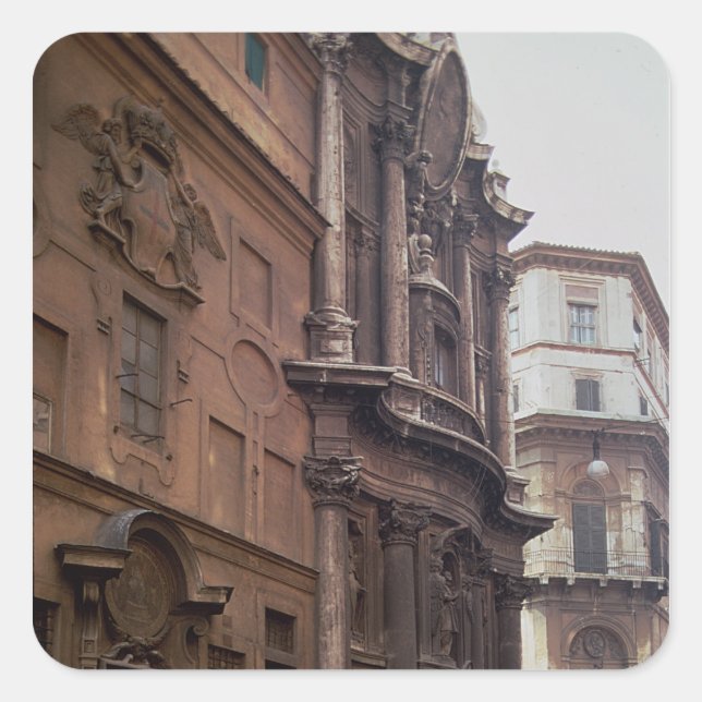 Facades of the church square sticker (Front)