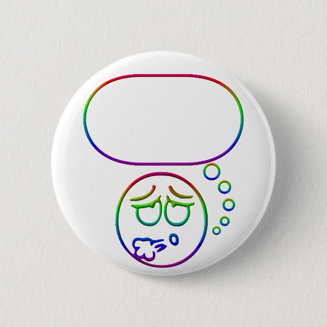 Face #10 (with speech bubble) 2 inch round button (Front)