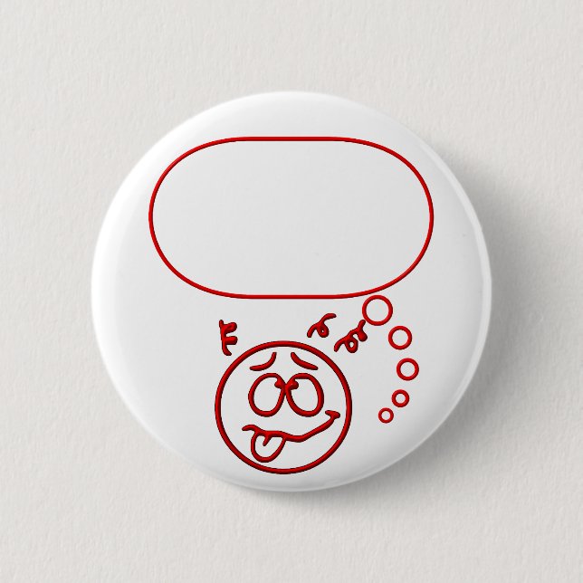 Face #3 (with speech bubble) 2 inch round button (Front)