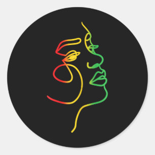 Face Abstract Juneteenth Art Ck History Women Afri Classic Round Sticker